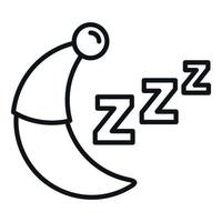 Sleeping moon icon outline vector. Sleep problem vector