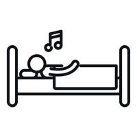 Person sleep music icon outline vector. Insomnia problem vector