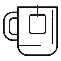 Night tea mug icon outline vector. Insomnia sleep vector