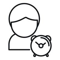 Alarm clock icon outline vector. Sleep problem vector