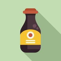 Japan soy sauce icon flat vector. Japanese food vector