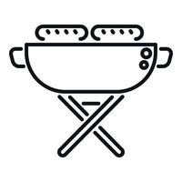 Bbq place icon outline vector. Cook roast vector