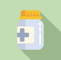 Pills jar icon flat vector. System health vector