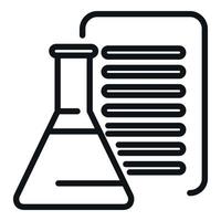 Lab test flask icon outline vector. Shield system vector