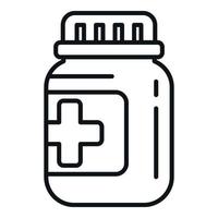 Pills jar icon outline vector. System health vector
