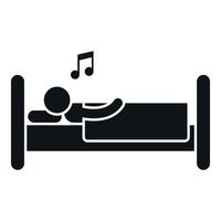 Person sleep music icon simple vector. Insomnia problem vector