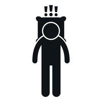 Awake person icon simple vector. Sleep problem vector