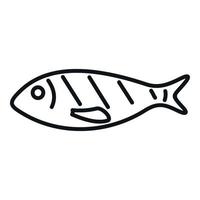 Grilled fish icon outline vector. Grill food vector