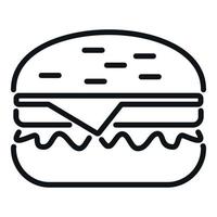 Burger food icon outline vector. Bbq steak vector