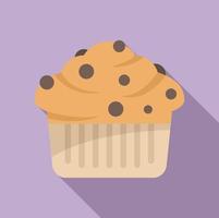 Nutrition muffin icon flat vector. Cupcake food vector