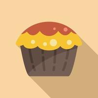Healthy muffin icon flat vector. Cake food vector