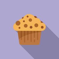 Meal muffin icon flat vector. Bakery menu vector