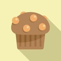 Bakery muffin icon flat vector. Cake food vector