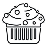 Dessert muffin icon outline vector. Cake food vector