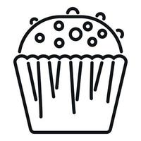 Blueberry muffin icon outline vector. Food cake vector