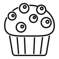 Bread muffin icon outline vector. Cake food vector