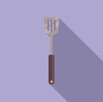 Bbq spatula icon flat vector. Meat food vector