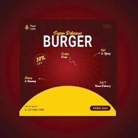 vector hamburguesas social medios de comunicación enviar bandera modelo
