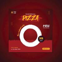 Vector pizza social media post banner template