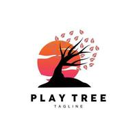 Tree Logo Design, Playground Vector, Education Tree Icon vector