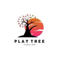 Tree Logo Design, Playground Vector, Education Tree Icon vector