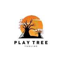 Tree Logo Design, Playground Vector, Education Tree Icon vector