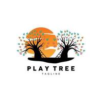 Tree Logo Design, Playground Vector, Education Tree Icon vector