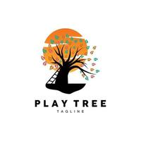 Tree Logo Design, Playground Vector, Education Tree Icon vector