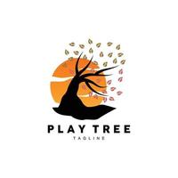 Tree Logo Design, Playground Vector, Education Tree Icon vector