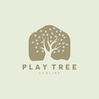 Tree Logo Design, Playground Vector, Education Tree Icon vector