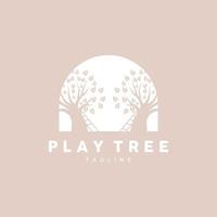 Tree Logo Design, Playground Vector, Education Tree Icon vector