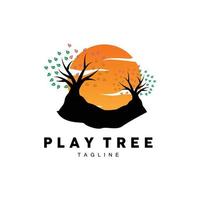 Tree Logo Design, Playground Vector, Education Tree Icon vector