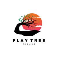 Tree Logo Design, Playground Vector, Education Tree Icon vector