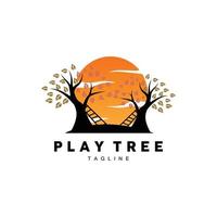 Tree Logo Design, Playground Vector, Education Tree Icon vector