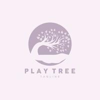 Tree Logo Design, Playground Vector, Education Tree Icon vector