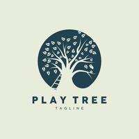 Tree Logo Design, Playground Vector, Education Tree Icon vector