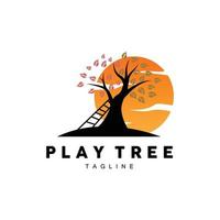 Tree Logo Design, Playground Vector, Education Tree Icon vector