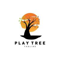 Tree Logo Design, Playground Vector, Education Tree Icon vector