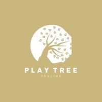 Tree Logo Design, Playground Vector, Education Tree Icon vector