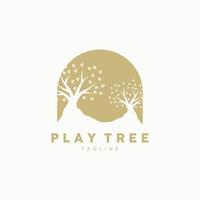 Tree Logo Design, Playground Vector, Education Tree Icon vector