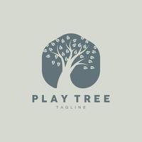 Tree Logo Design, Playground Vector, Education Tree Icon vector