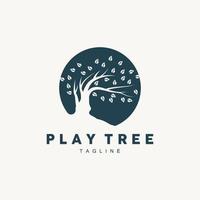 Tree Logo Design, Playground Vector, Education Tree Icon vector