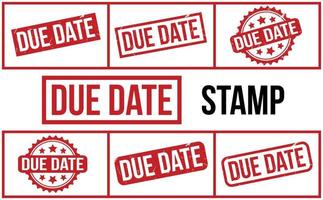 Due Date Rubber Stamp Set Vector