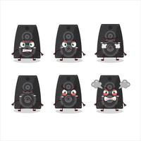 Stereo speaker cartoon character with various angry expressions vector