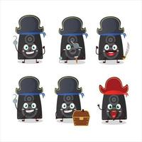 Cartoon character of stereo speaker with various pirates emoticons vector