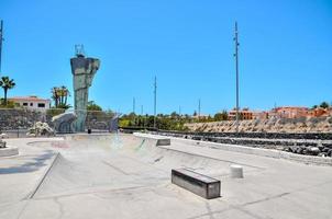 A concrete skate ramp photo