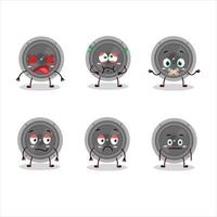 Audio speaker cartoon character with nope expression vector