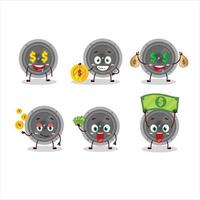 audio altavoz dibujos animados personaje con linda emoticon traer dinero vector