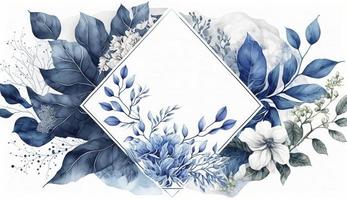 Watercolor floral illustration set - bouquets, frame, border. flowers, rose, peony, leaf branches collection. Wedding invites, wallpapers, fashion. Eucalyptus olive leaves chamomile, Generate Ai photo