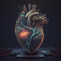 humano corazón médico y salud cuidado conceptual ilustración, 3d prestar, generar ai foto